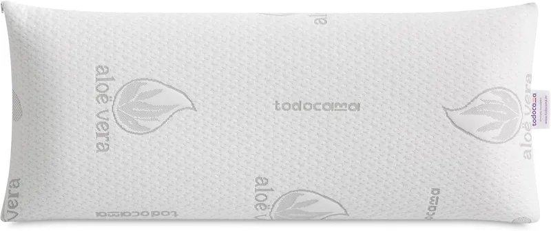 Todocama ▫️ Almofada Viscoelástica com Aloe Vera Núcleo Viscoelástico Compacto para a coluna cervical e pescoço, Firmeza Média-Alta, Capa Dupla com Fecho de correr (90 cm).