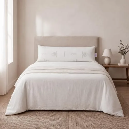 Todocama ▫️ Almofada Viscoelástica com Aloe Vera Núcleo Viscoelástico Compacto para as Vértebras Cervicais e o Pescoço, Firmeza Média-Alta, Capa Dupla com Fecho de correr (135 cm). 6