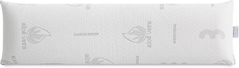 Todocama ▫️ Almofada Viscoelástica com Aloe Vera Núcleo Viscoelástico Compacto para as Vértebras Cervicais e o Pescoço, Firmeza Média-Alta, Capa Dupla com Fecho de correr (135 cm).