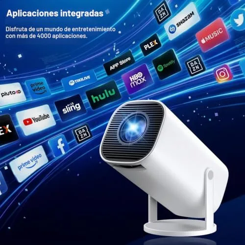 FEINODI ▫️ Projetor portátil 4K Full HD 1080p com suporte, mini-projetor 3