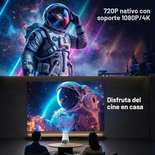 FEINODI ▫️ Projetor portátil 4K Full HD 1080p com suporte, mini-projetor 7