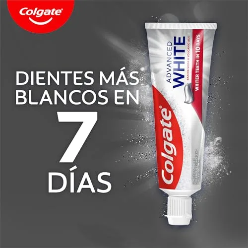 Colgate ▫️ Pasta de dentes Advanced White com bicarbonato de sódio e cinza vulcânica, embalagem de 12 x 75 ml, dentes mais brancos em 7 dias, clinicamente testada para eliminar manchas superficiais 5