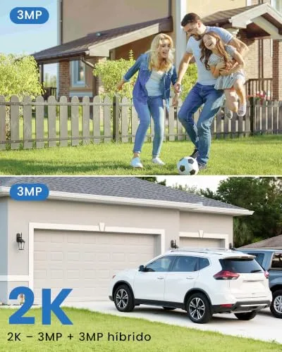 ANBIUX ▫️ Câmara de vigilância exterior Wi-Fi com lente dupla 2K, câmara de vigilância de 2,4/5 GHz, PTZ de 360°, Ethernet, visão noturna a cores, áudio bidirecional, deteção de pessoas, cabo de 2 m 3