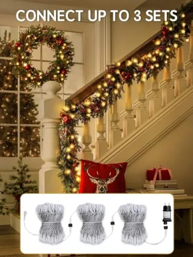 ARKOCHIC ▫️ 20 m de luzes de Natal para exterior, 200 luzes LED para árvore de Natal em branco quente 5