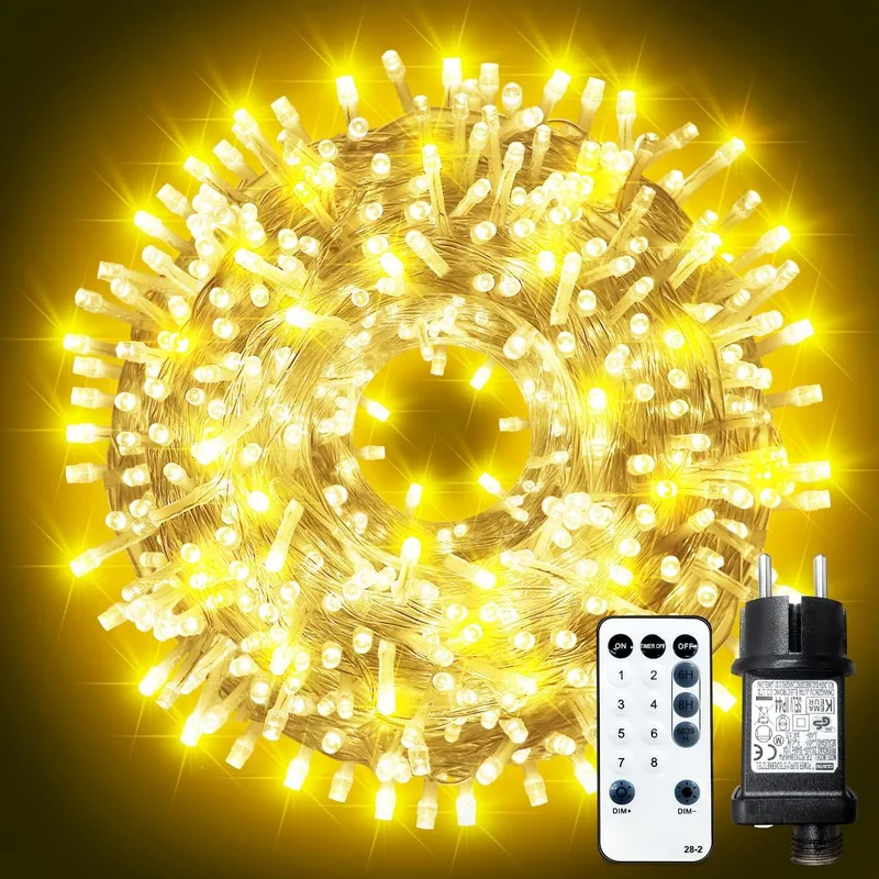 ARKOCHIC ▫️ 20 m de luzes de Natal para exterior, 200 luzes LED para árvore de Natal em branco quente