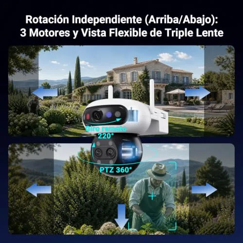 EZVIZ ▫️ Câmara de 15 MP (5+5+5 MP) para vigilância exterior Wi-Fi com energia solar, bateria, zoom misto de 12x, lente tripla 3K, sem fios, 360°, AOV, deteção de pessoas por IA, Kit CB90F 4