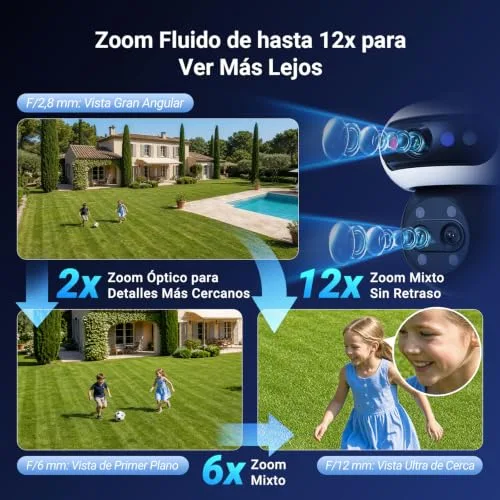 EZVIZ ▫️ Câmara de 15 MP (5+5+5 MP) para vigilância exterior Wi-Fi com energia solar, bateria, zoom misto de 12x, lente tripla 3K, sem fios, 360°, AOV, deteção de pessoas por IA, Kit CB90F 5