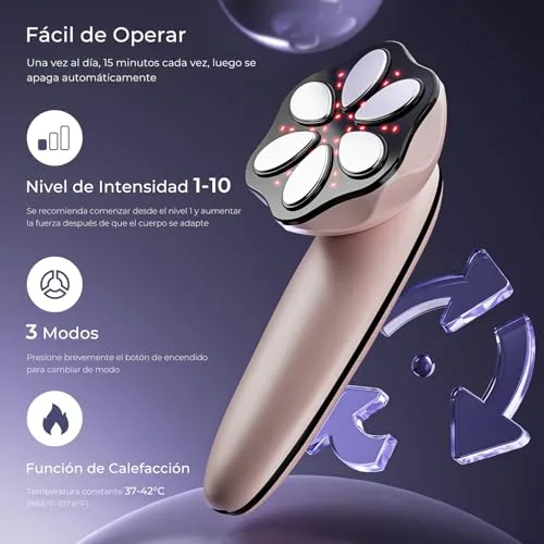 Oranmagic ▫️ Massajador anticelulítico redutor, massajador elétrico profissional para celulite, para massagem na cintura, abdómen, glúteos, braços, pernas e costas (ouro rosa) 5