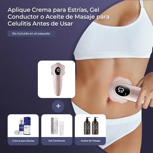 Oranmagic ▫️ Massajador anticelulítico redutor, massajador elétrico profissional para celulite, para massagem na cintura, abdómen, glúteos, braços, pernas e costas (ouro rosa) 7