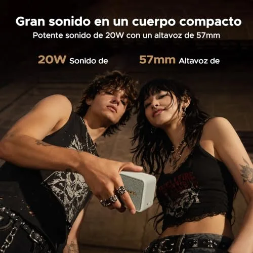 DOOGEEEco ▫️ Altifalante portátil Field Pulse, altifalantes portáteis com 20 W de potência de pico e graves potentes, autonomia de até 19 horas, IP67 TWS, compatível com TF/USB/AUX, com alça para acampamentos, passeios e atividades 3