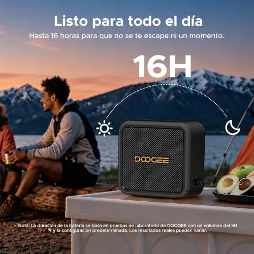 DOOGEEEco ▫️ Altifalante portátil Field Pulse, altifalantes portáteis com 20 W de potência de pico e graves potentes, autonomia de até 19 horas, IP67 TWS, compatível com TF/USB/AUX, com alça para acampamentos, passeios e atividades 4