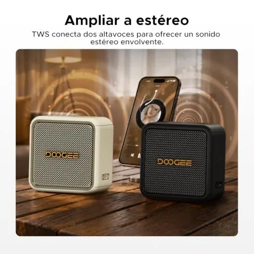 DOOGEEEco ▫️ Altifalante portátil Field Pulse, altifalantes portáteis com 20 W de potência de pico e graves potentes, autonomia de até 19 horas, IP67 TWS, compatível com TF/USB/AUX, com alça para acampamentos, passeios e atividades 5