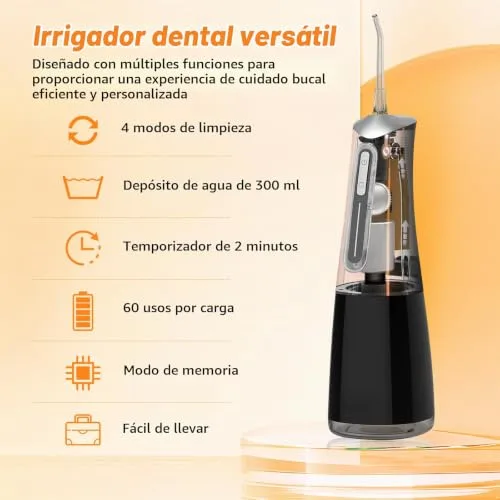 FlossJet ▫️ Irrigador dentário sem fios, irrigador oral portátil com 4 modos 2