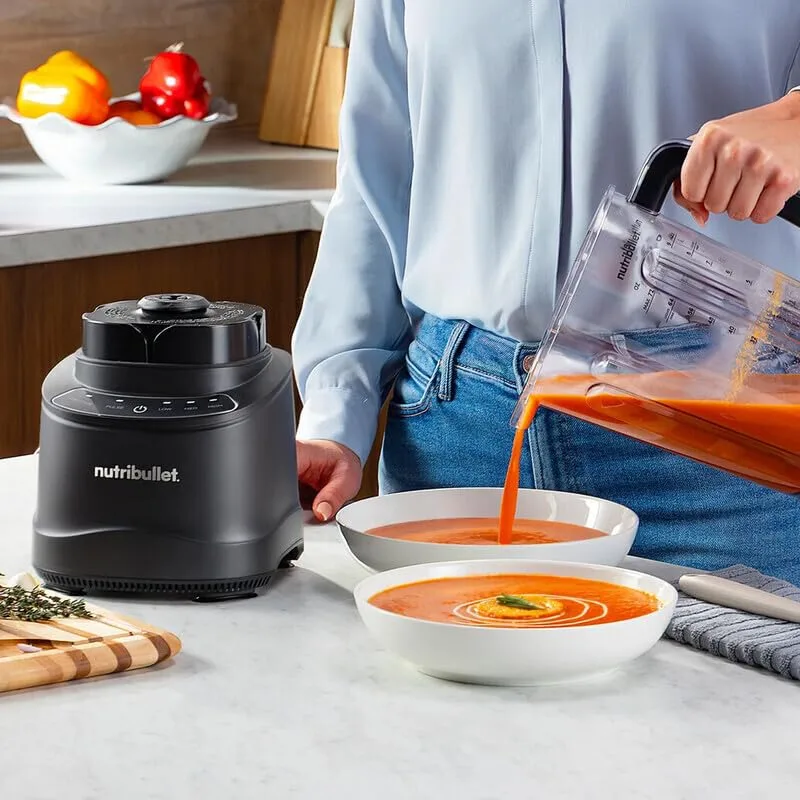 NutriBullet ▫️ Liquidificador Power Core™ – Liquidificador com jarro XL de 2,1 L, para smoothies e gelo picado, 3 velocidades + função Pulse, programa automático para smoothies, 1200 W, preto (NBF430MB) 2