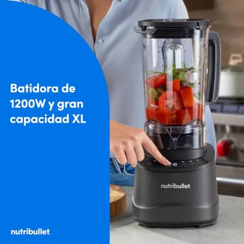 NutriBullet ▫️ Liquidificador Power Core™ – Liquidificador com jarro XL de 2,1 L, para smoothies e gelo picado, 3 velocidades + função Pulse, programa automático para smoothies, 1200 W, preto (NBF430MB) 4
