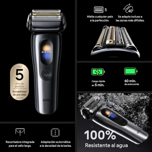 Braun ▫️ NEVO Máquina de barbear elétrica para homem, NEVO11015C, Grafite 6