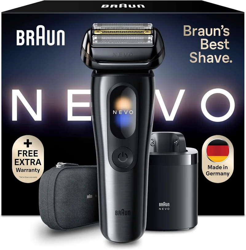 Braun ▫️ NEVO Máquina de barbear elétrica para homem, NEVO11015C, Grafite