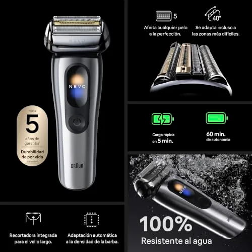 Braun ▫️ NEVO Máquina de barbear elétrica para homem, NEVO11005C, Prateada 6