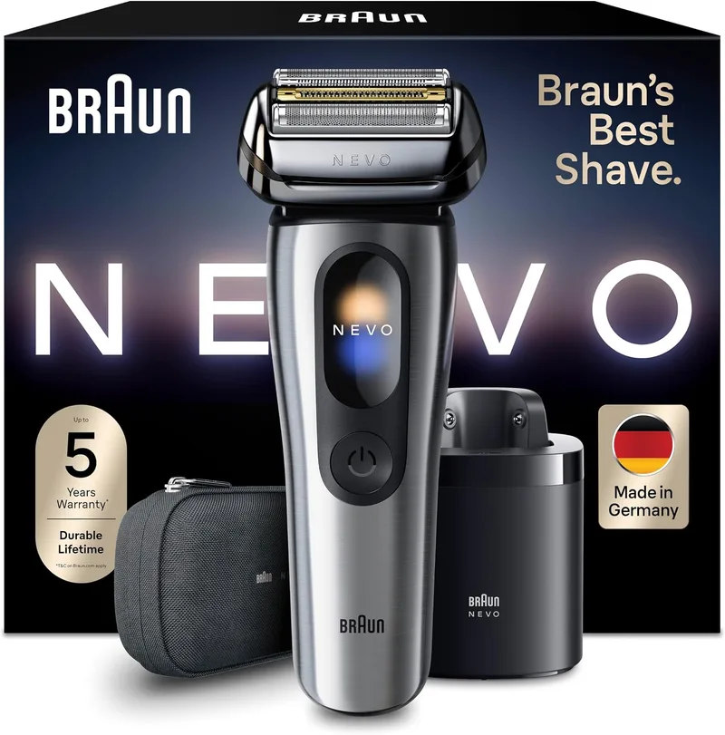 Braun ▫️ NEVO Máquina de barbear elétrica para homem, NEVO11005C, Prateada