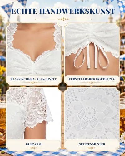 Effeet ▫️ Effect - Blusa tirolesa para mulher, blusa de manga curta para a Oktoberfest 4