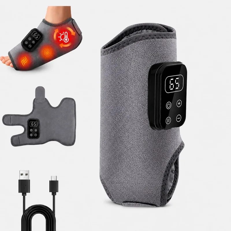 runpeak ▫️ Massajador de pés, massajador de pés com calor e massagem, sem fios, recarregável com compressão, intensidade ajustável para aliviar a fadiga dos pés, o inchaço e as dores no tendão de Aquiles