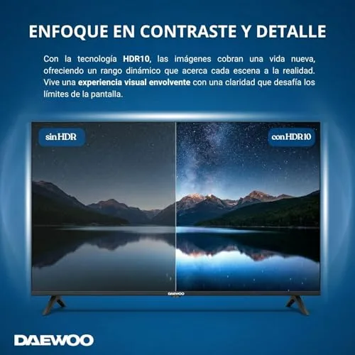 Daewoo ▫️ 65VB56QV Smart TV de 65 polegadas QLED 4K UHD, HDR10, Dolby Audio, Bluetooth, HDMI 2.1, design sem moldura (Frameless), Gama 2026 4