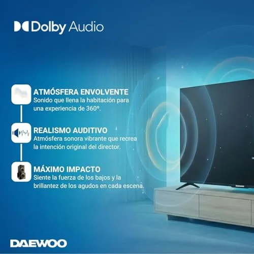 Daewoo ▫️ 65VB56QV Smart TV de 65 polegadas QLED 4K UHD, HDR10, Dolby Audio, Bluetooth, HDMI 2.1, design sem moldura (Frameless), Gama 2026 7