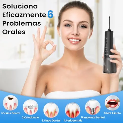 Zealza ▫️ Irrigador dentário portátil com 13 modos DIY e 5 bicos 6