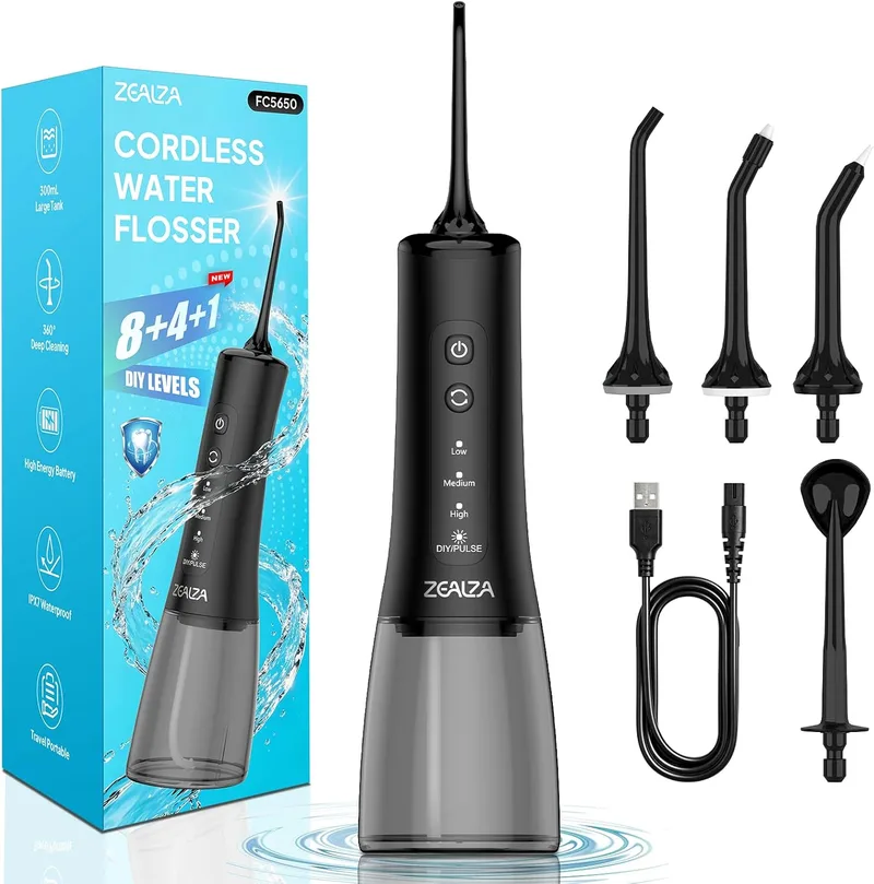 Zealza ▫️ Irrigador dentário portátil com 13 modos DIY e 5 bicos