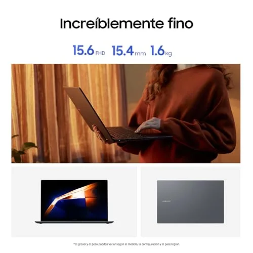 Samsung ▫️ Galaxy Book4, Portátil ultrafino de 15,6" com ecrã LED Full HD, Intel Core i7 de 13.ª geração i7-1355U, 16 GB de RAM, SSD de 1 TB, Intel Iris Xe Graphics, Windows 11 Home, cinzento, teclado QWERTY espanhol 5