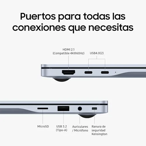 Samsung ▫️ Galaxy Book4 Edge, Portátil ultrafino de 15,6" com ecrã LED Full HD, Snapdragon X de 8 núcleos, 16 GB de RAM, SSD de 512 GB, Qualcomm Adreno, Windows 11 Home, cinzento, teclado QWERTY espanhol 5