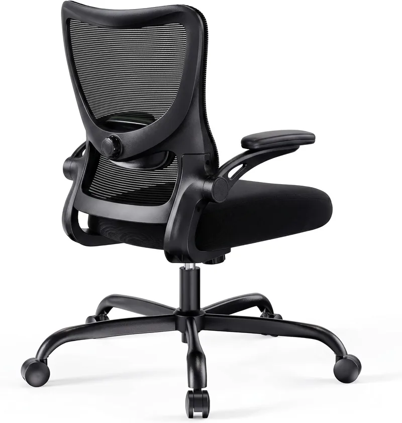 Marsail ▫️ Cadeira de escritório ergonómica : Cadeira de escritório ergonómica com encosto alto em malha, apoio lombar 2D e apoio para a cabeça 2D, cadeira giratória com rodas, apoios de braços 3D para trabalho
