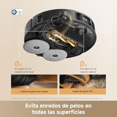 dreame ▫️ Robô aspirador e esfregador de pisos L50s Pro Ultra-A, 100 dias de esvaziamento automático, panos de limpeza com autolimpeza a alta temperatura, 30 000 Pa de sucção, limpeza profunda de cantos e bordas. 4