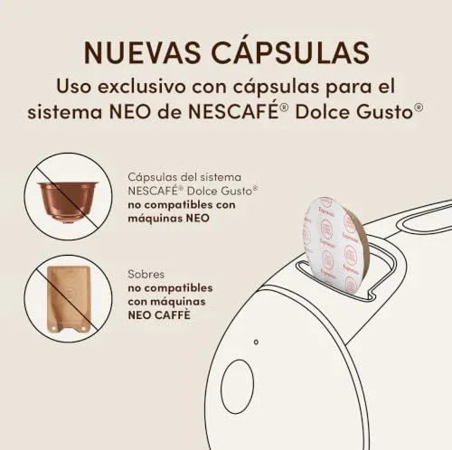 Nescafé Dolce Gusto ▫️ De'Longhi NEO CAFFÈ Pacote com 3 embalagens - Máquina de café de cápsulas 6