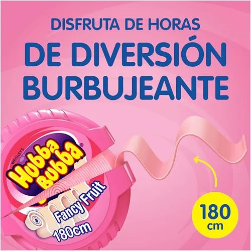 Hubba Bubba ▫️ pastilhas elásticas em rolo, com sabor a fruta, 180 cm, embalagem com 12 rolos de pastilhas elásticas, o tamanho ideal de doces para partilhar, como presente doce ou para ter sempre um hálito fresco 6