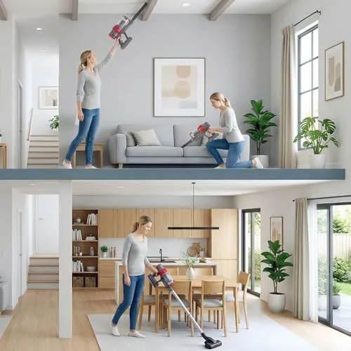 CLEANmaxx ▫️ Aspirador ciclónico sem fios 2 em 1 | Aspirador sem fios para mãos e pavimentos com uma potente bateria de iões de lítio de 22,2 V | até 38 minutos de autonomia e potência de sucção de 12 4