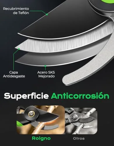 Rolgno ▫️ Tesoura de poda, aço SK5 de alta resistência, revestimento em PTFE 4