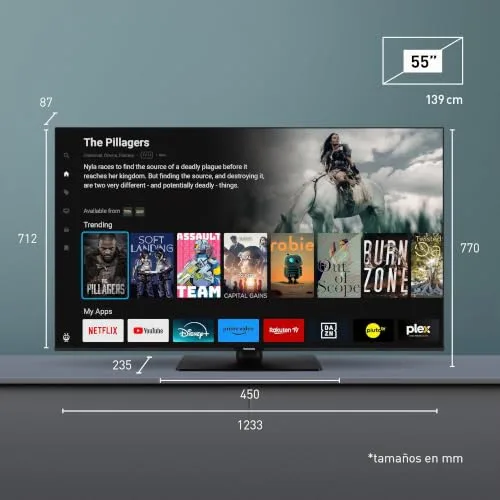 Panasonic ▫️ TB-55W61AEZC, televisor de 55 polegadas, LED 4K Ultra HD, TiVo 6