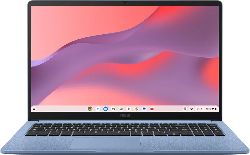 ASUS ▫️ Chromebook CM1505CM4A-S70064 - Portátil de 15,6" Full HD (MediaTek Kompanio 540, 4 GB de RAM, 128 GB eMMC, Arm Mali-G57 MC2, ChromeOS) Azul Tela - Teclado QWERTY espanhol