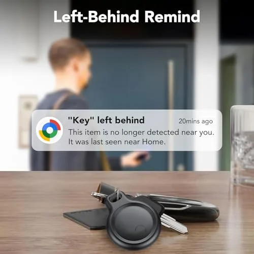 Ajblg ▫️ Android Smart Tag, localizador compatível com a aplicação Google Find Hub (apenas Android), localizador Bluetooth, localizador para chaves, carteira e bagagem, à prova de água IP68, 4, preto 5