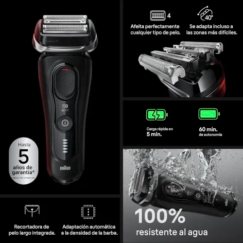 Braun ▫️ Series 9 Sport - Máquina de barbear elétrica para homem, 9100si, preta 4