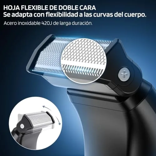 MAXGROOM ▫️ Máquina de barbear corporal masculina 2 em 1, depiladora para homem 4