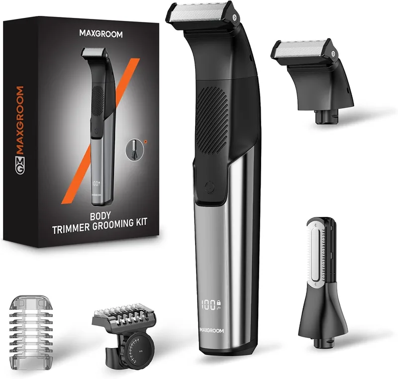 MAXGROOM ▫️ Máquina de barbear corporal masculina 2 em 1, depiladora para homem