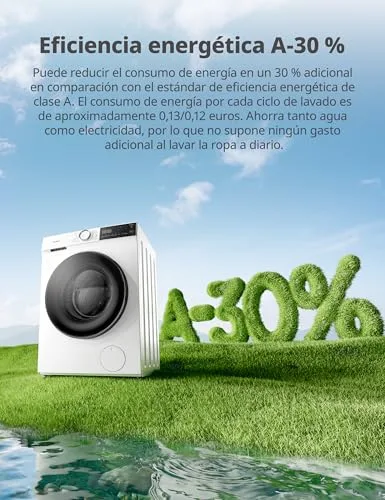 Comfee ▫️ Máquina de lavar roupa «» 10 kg, Classe A -30%, 1400 RPM, Smart Wash, Branca, CF10EWP07W 4