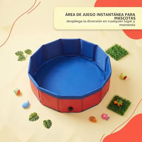ZENQARI ▫️ 1 unidade de piscina dobrável para gatos em PVC, 30 x 10 cm, vermelha, não insuflada, ideal para gatos e animais de estimação pequenos, fácil de guardar para acampar 6