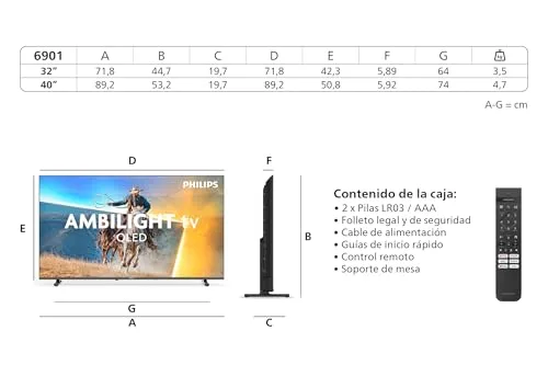 PHILIPS ▫️ Televisão Ambilight 32PQS6901/12 de 32 polegadas, FHD, QLED e Smart TV 3
