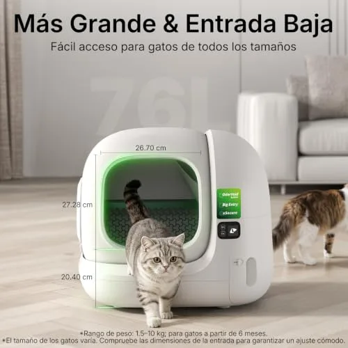 PETKIT ▫️ PUROBOT MAX 3 Caixa de areia autolimpante para gatos, entrada mais ampla, eliminação múltipla de odores, caixa de areia autolimpante para gatos, anti-fugas, xSecure/controlo via aplicação/76 L, para vários gatos 3