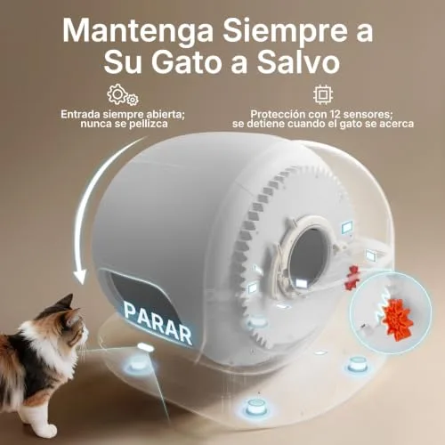PETKIT ▫️ PUROBOT MAX 3 Caixa de areia autolimpante para gatos, entrada mais ampla, eliminação múltipla de odores, caixa de areia autolimpante para gatos, anti-fugas, xSecure/controlo via aplicação/76 L, para vários gatos 7