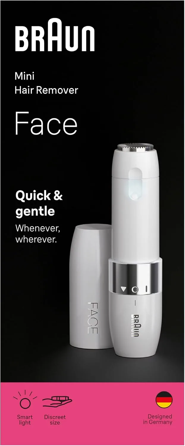 Braun ▫️ Mini depiladora facial rápida e delicada, FS1000, branca
