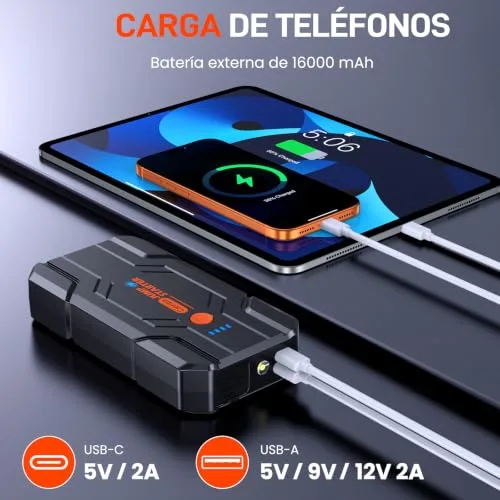 Cioripa ▫️ Arrancador de baterias de automóvel 𝟏𝟎𝟎𝟎𝟎𝐀 9,0 L a gasolina ou 8,5 L a gasóleo 5